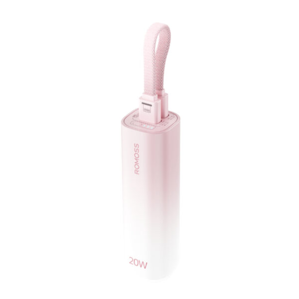 Romoss PSC05 5000mAh 20W Mini Power Bank – Pink - Image 3